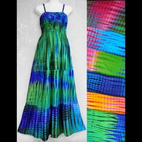 Trippy Tie-Dye Frill Long Dress B