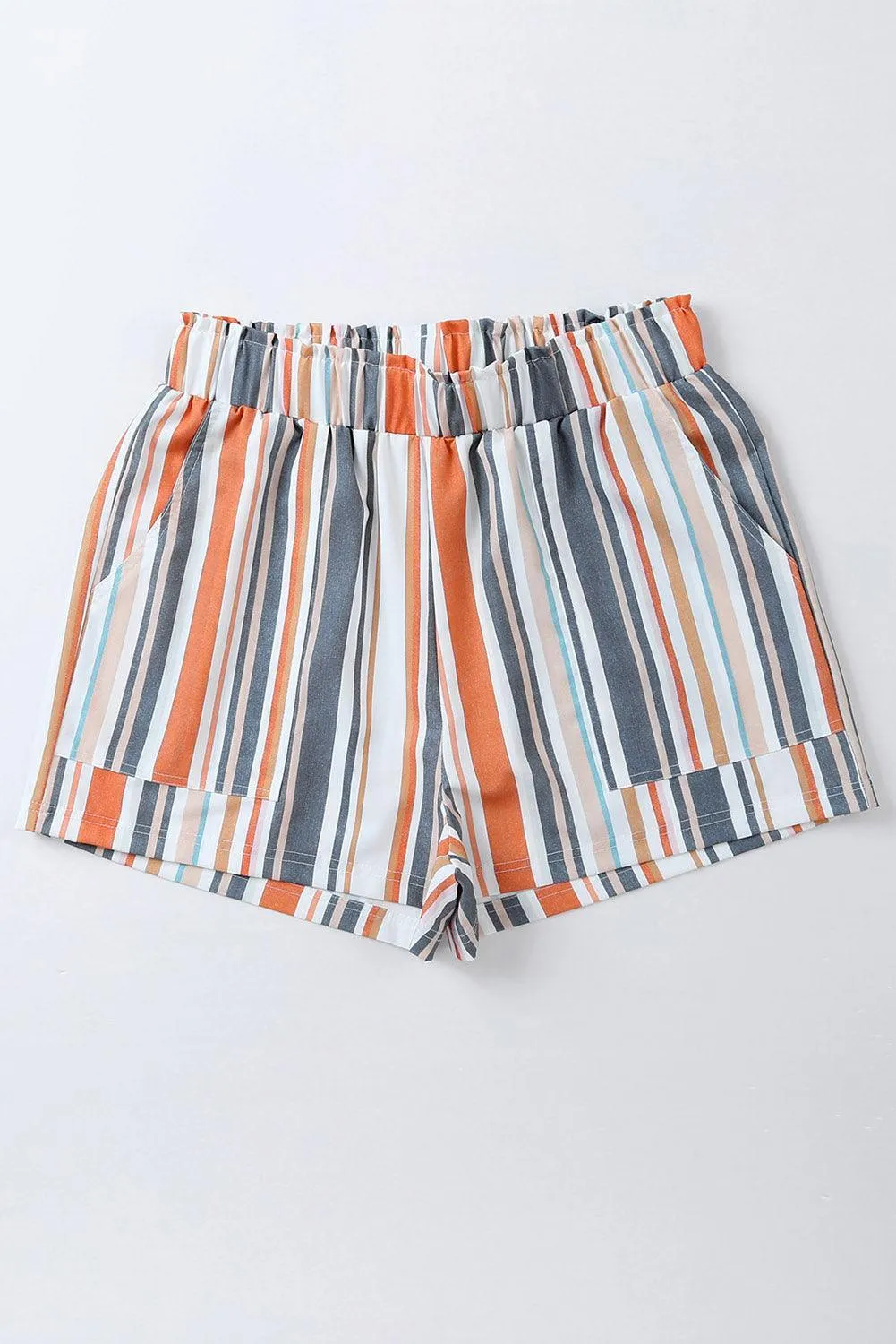 Vintage Navy Stripe Casual Shorts