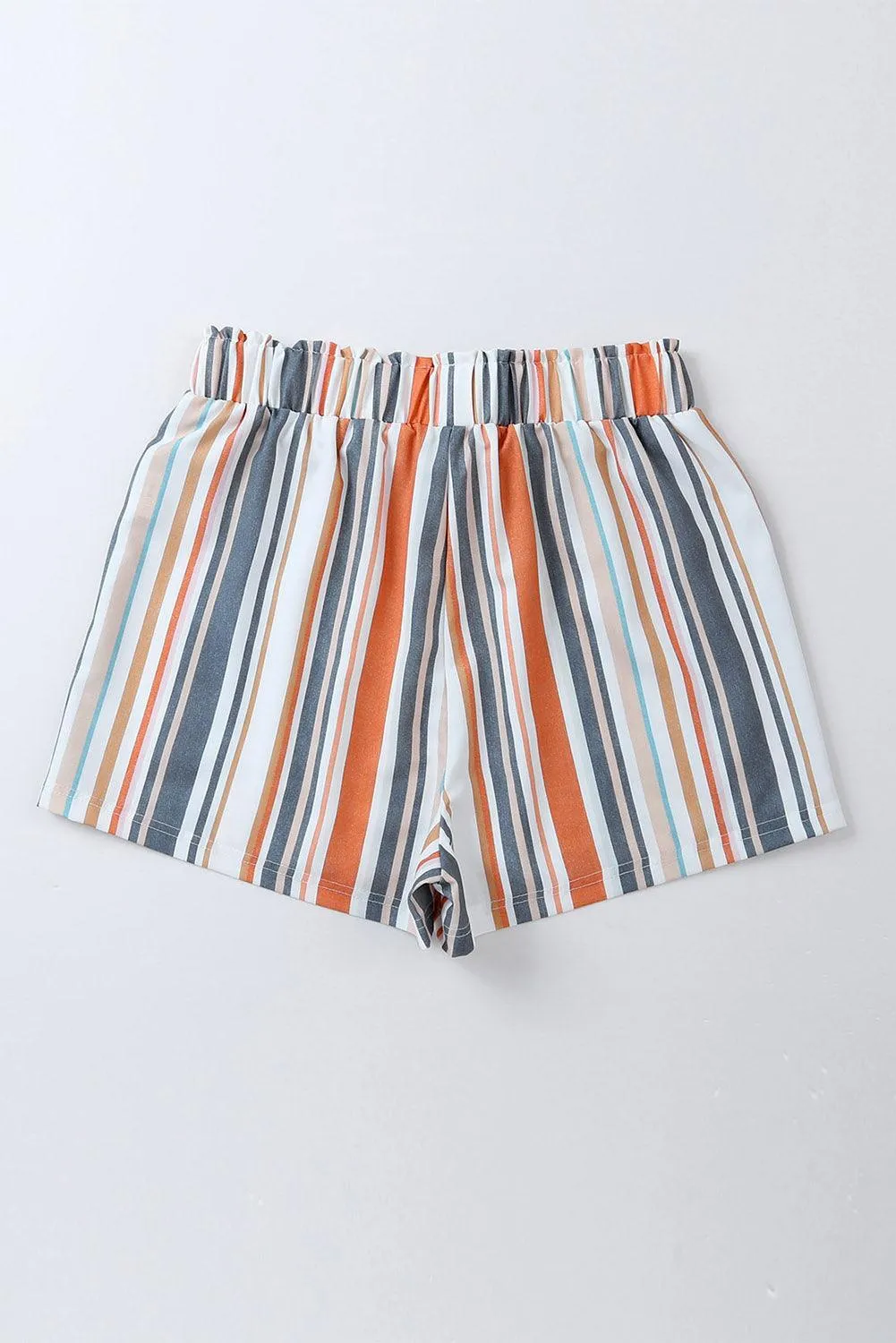 Vintage Navy Stripe Casual Shorts