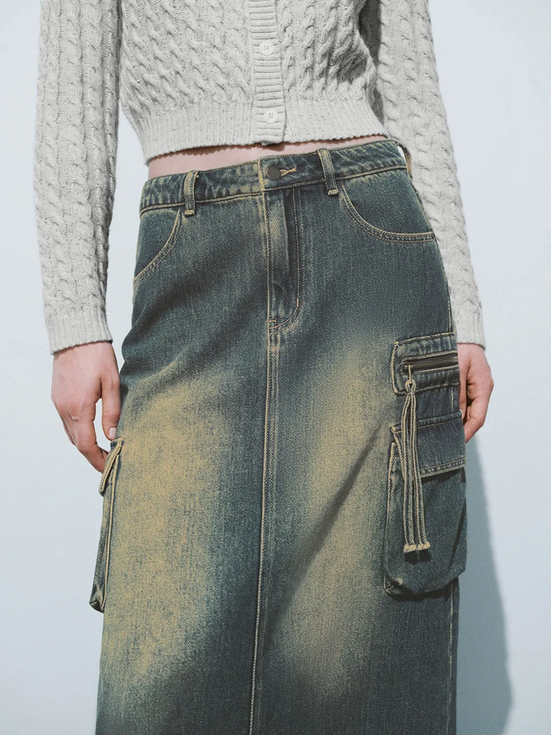 Washed Denim Skirts